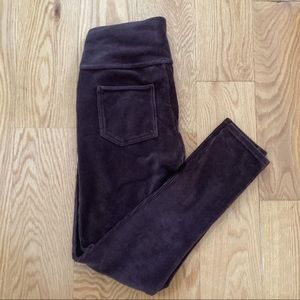 Spanx Velvet Corduroy Legging in dark brown, size medium